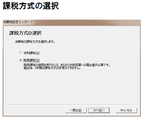 益子会計「弥生会計塾」弥生会計の消費税の設定、課税方式の選択